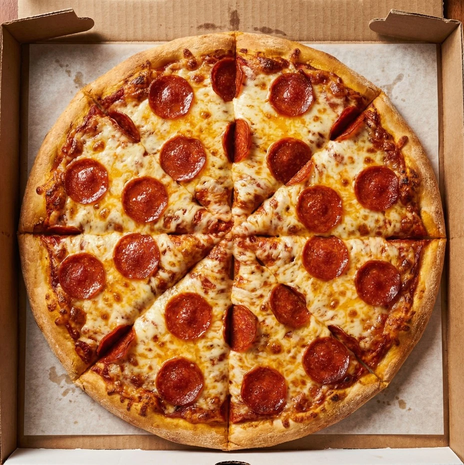 Classic Pepperoni Pizza at Sherwood Pizza in Sherwood Park, AB